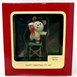 M Gilmore Designs CARLTON Heirloom Collection 90s VTG Bear Christmas Ornament